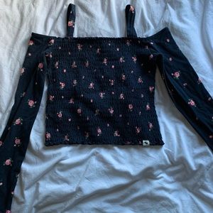 ZaraKids long sleeve floral top - navy